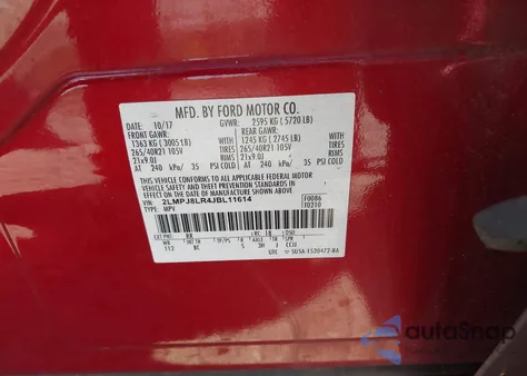 2018 Lincoln Mkx Reserve из США, поврежденный, VIN 2LMPJ8LR4JBL11614